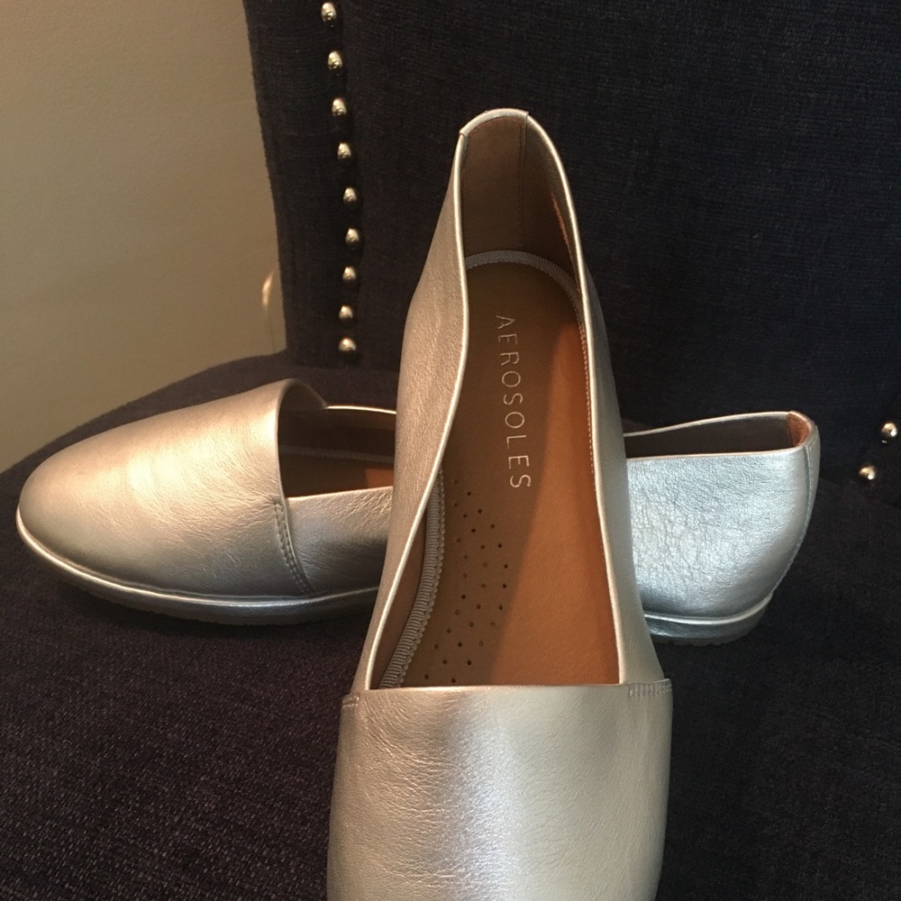 New Aerosoles Holland Silver Leather Shoes